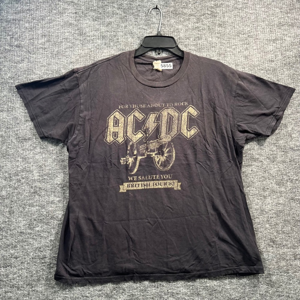AC/DC For Those About To Rock British Tour 82 Graphic T-Shirt Black Large